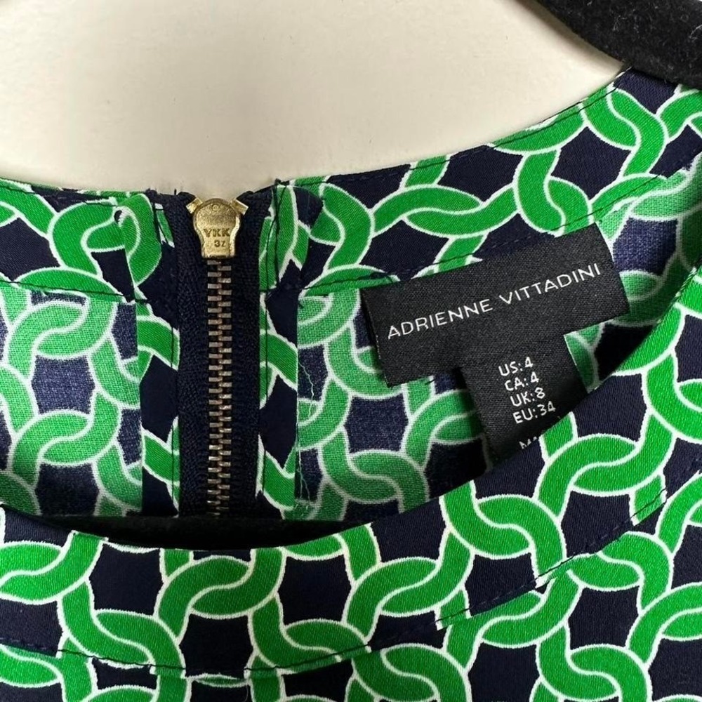 Adrienne Vittadini Green and Navy Dress - Picture 3 of 5